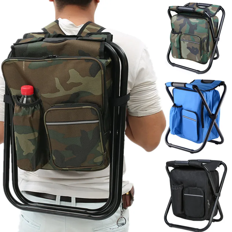 Fishing Equipment Bag - 2 em 1 dobrável cadeira de